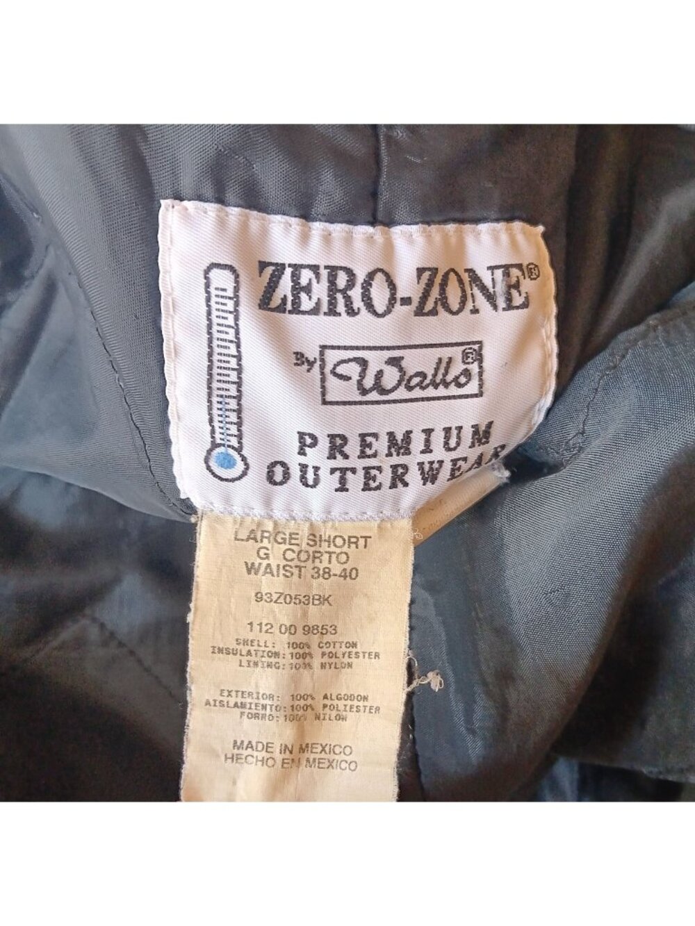 Large Short 38-40 Walls Vintage Zero-Zone Overalls Gray Insulated Work Bib 90s